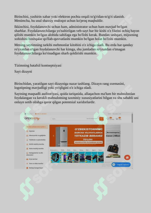 “OpenShop” internet-do'koni  web-saytini loyihalash 8