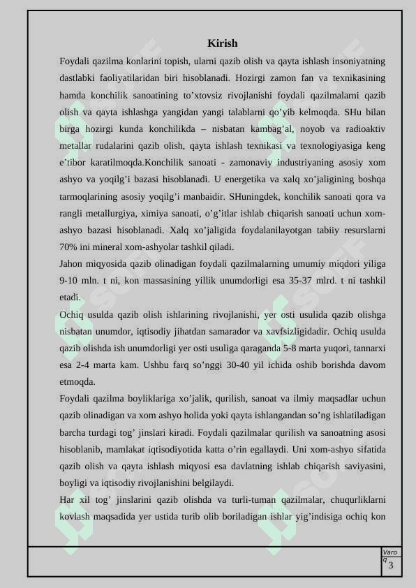 Tog’ jinslarini qazib olish 3