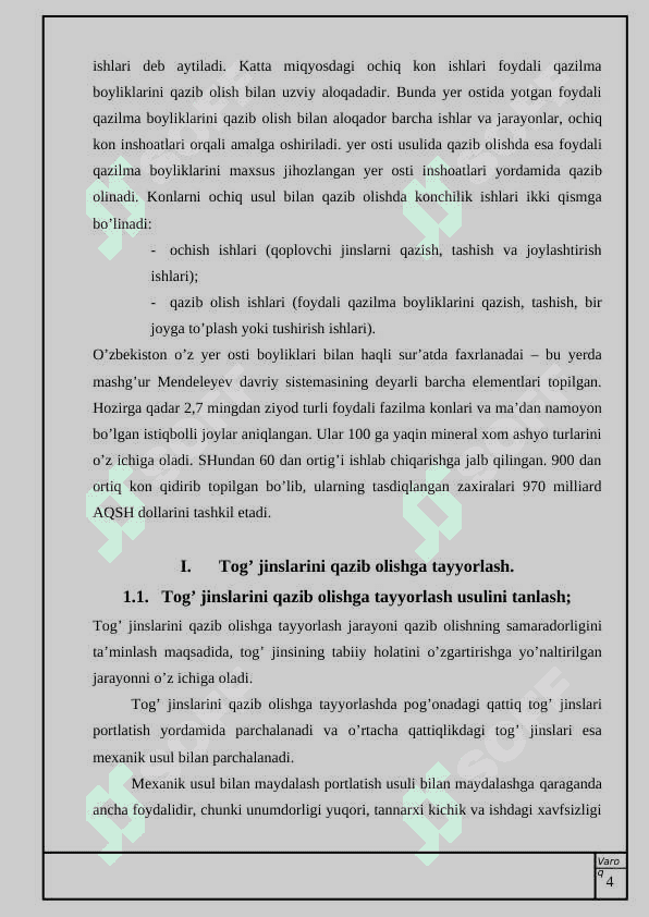 Tog’ jinslarini qazib olish 4