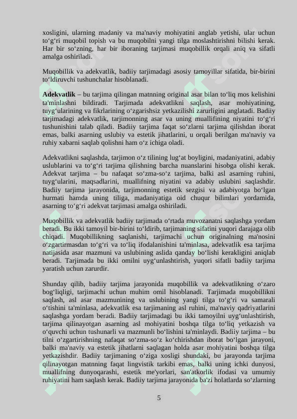 Badiiy tarjimada muqobillik va adekvatlik 5