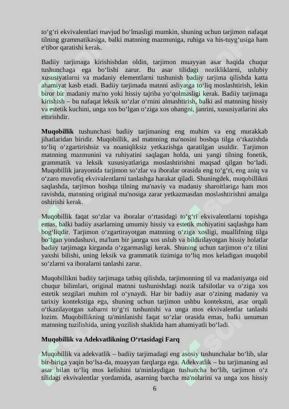 Badiiy tarjimada muqobillik va adekvatlik 6