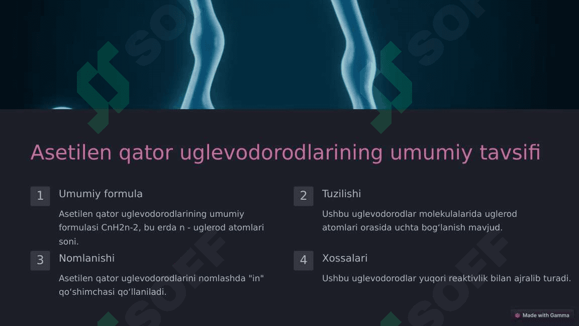 Asetilen qator uglevodorodlar ularning olinishi va xossalari ishlatilishi 3