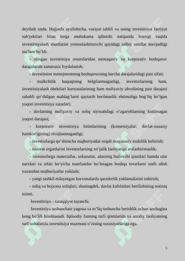 Investitsiyaning mohiyati manbalari va shakllari 5
