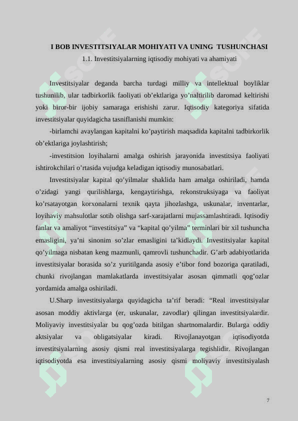 Investitsiyaning mohiyati manbalari va shakllari 7