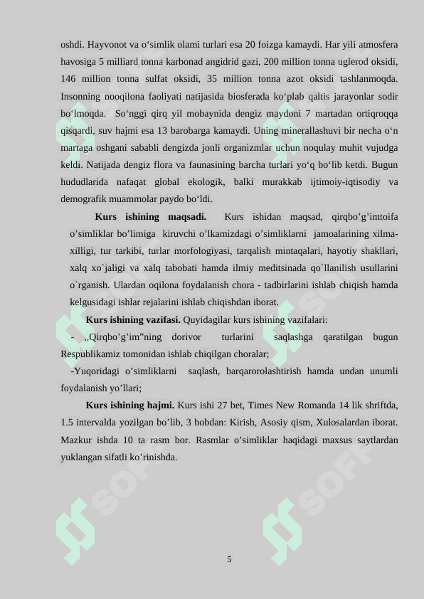 Qirqbo’g’imtoifa o’simliklar bo’limi    KURS ISHI 5
