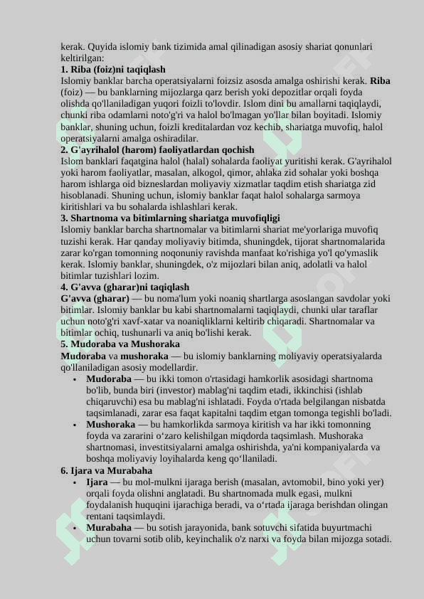 Islom banki tarixi test savollari 5