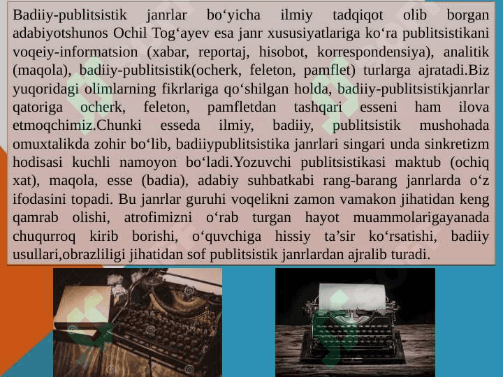 Badiiy publitsistik janrlar 4