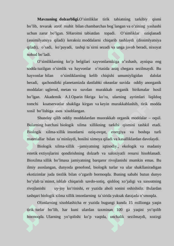 O’zbekiston o’simliklari va uni muhofaza qilish. 7