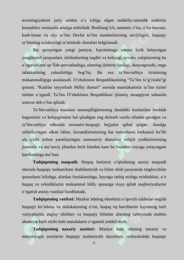 Huquq oʻqitishning tashkiliy shakllari. Dars va uning turlari 4
