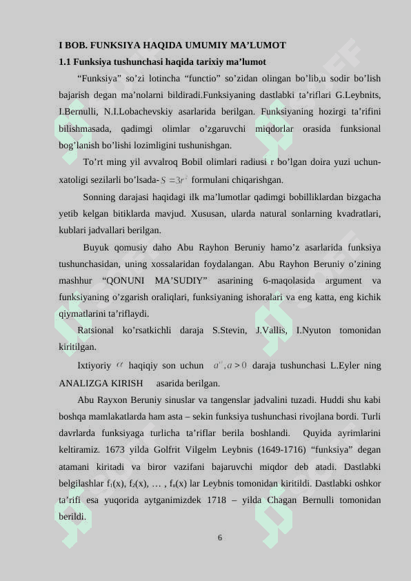 : HOSILANI FUNKSIYANI TEKSHIRISHGA TADBIQI 6