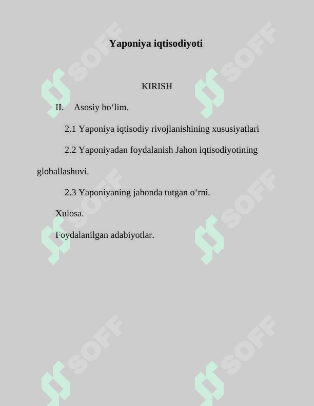 Yaponiya iqtisodiyoti 2