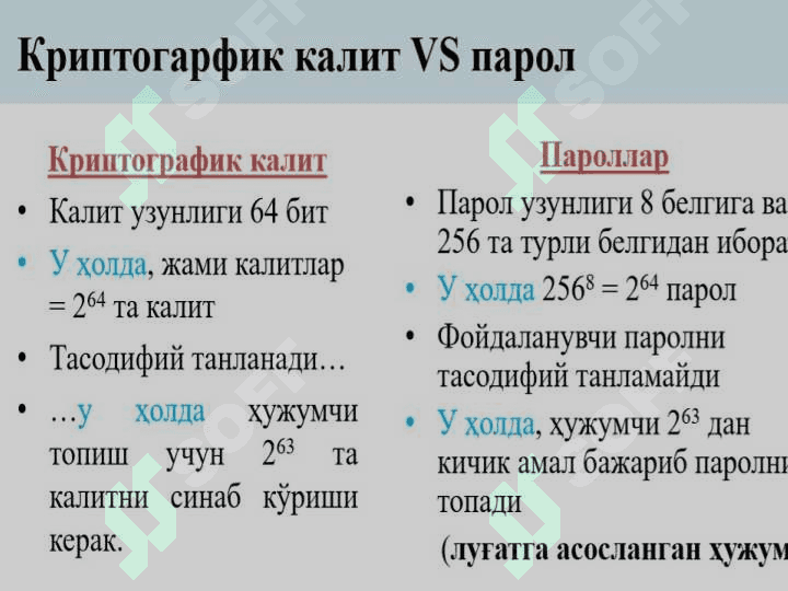 Parolga qarshi hujumlar va parollarni saqlash 5