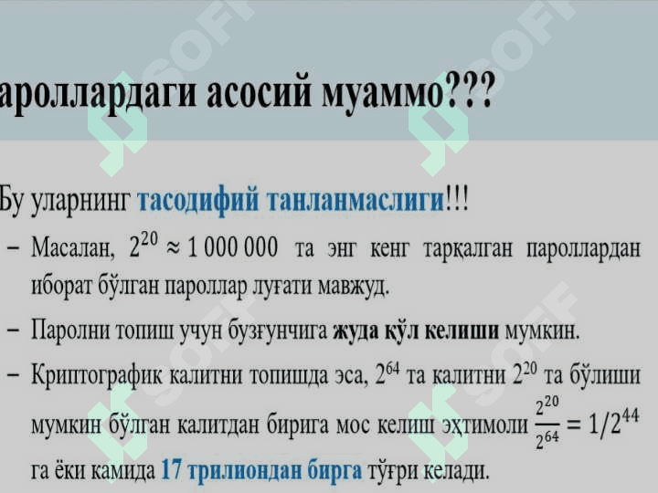 Parolga qarshi hujumlar va parollarni saqlash 6