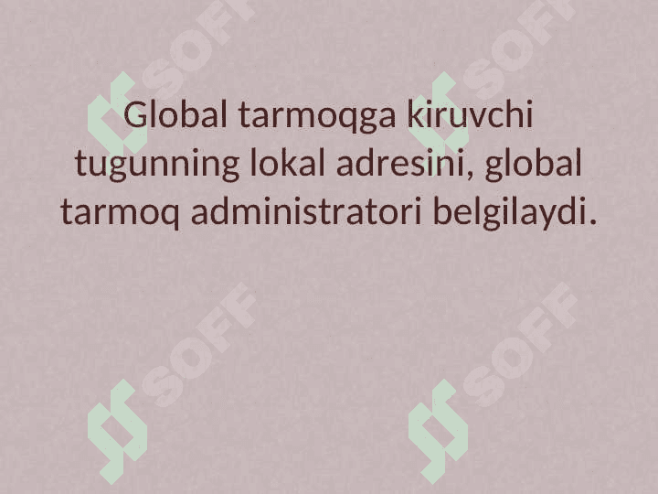 Kompyuter tarmog`ida adreslash. IP adreslarni taqsimlash 6