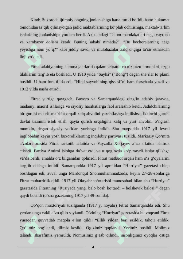 Abdurauf Fitrat hayoti va ijodi. 4
