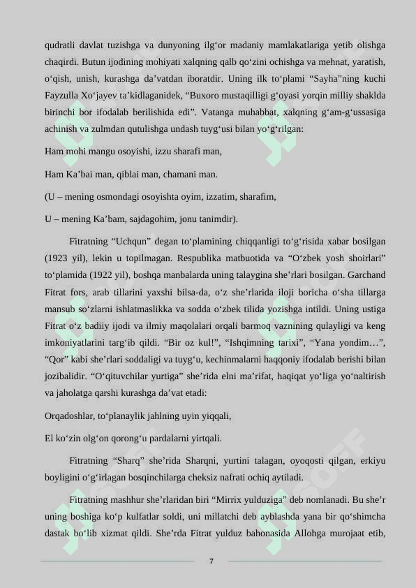 Abdurauf Fitrat hayoti va ijodi. 7