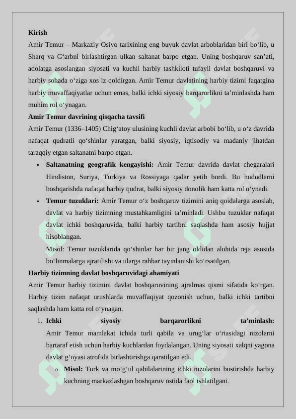 Amir Temur davrida harbiy unvonlar 25 2