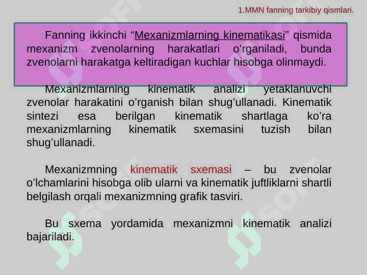 Mexanizm va mashinalar nazariyasi (MMN) faniga kirish 5