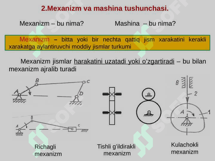 Mexanizm va mashinalar nazariyasi (MMN) faniga kirish 7