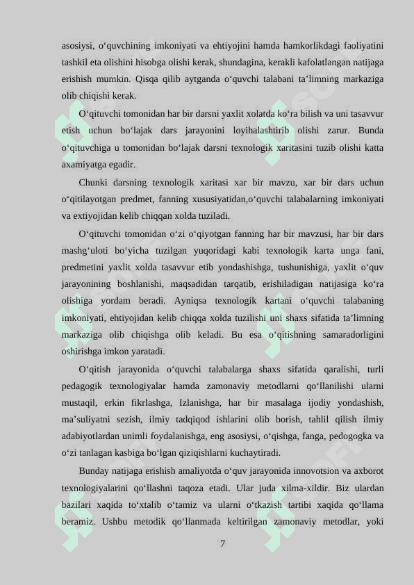 BOSHLANG`ICH SINFLARDA O`QUVCHILARNI IJODIY FIKRLASHGA O`RGATISH 7