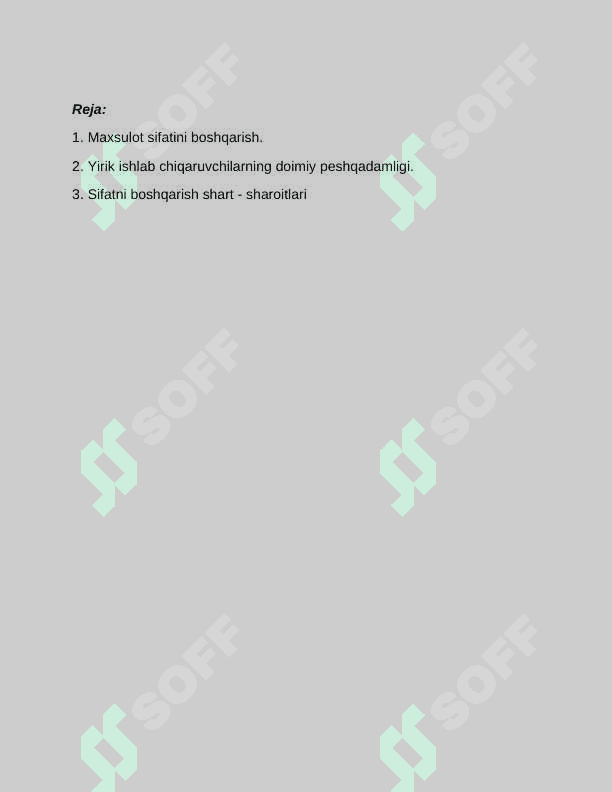 Ishlab chiqarish korxonalarida mahsulot sifatini boshqarish tizimi 2