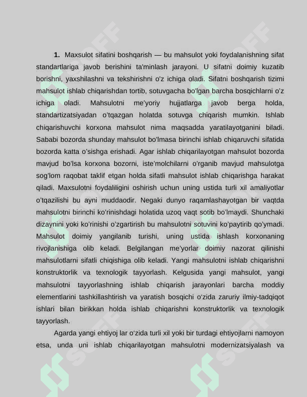 Ishlab chiqarish korxonalarida mahsulot sifatini boshqarish tizimi 3