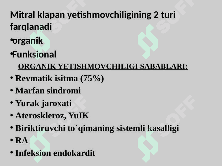 YURAK ORTTIRILGAN NUQSONLARI. Yurak mitral va aortal nuqsonlari 8