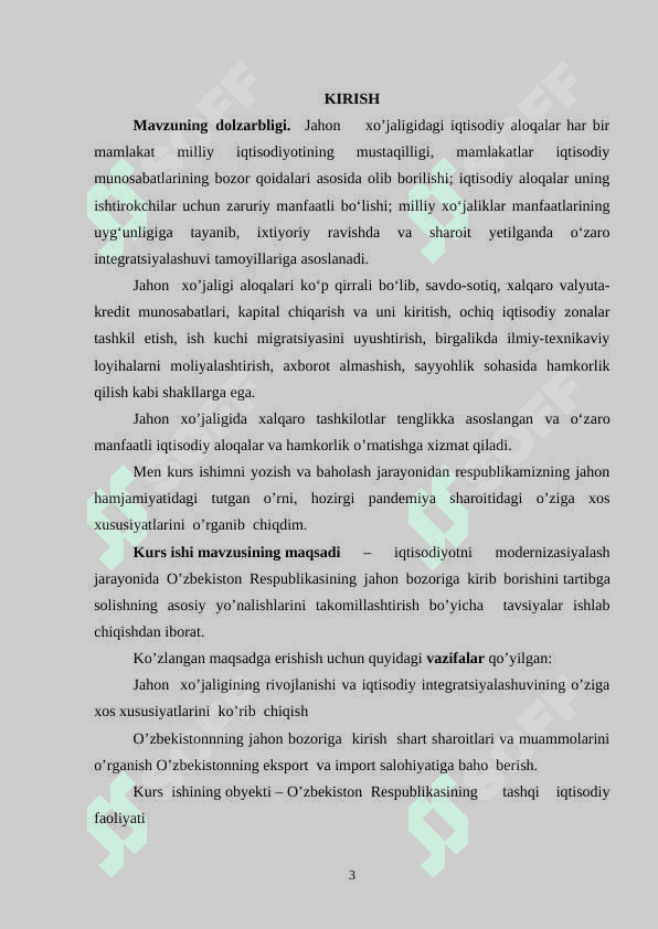 Jahon xo’jaligi taraqqiyotining  hozirgi zamon  xususiyatlari 3
