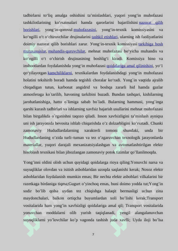 Yong’indan saqlanish xizmati 7