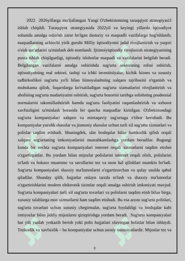 Sug’urta kompaniyasida daromadlarning shakllanishi va turlari. 3