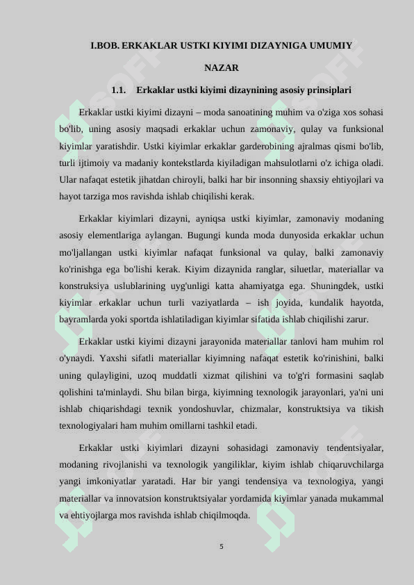 ERKAKLAR USTKI KIYIMI DIZAYININI LOYIHALASH VA TEXNOLOGIK JARAYONNI ISHLAB CHIQISH 5