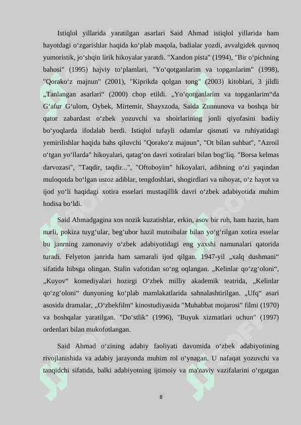 SAID AHMAD VA ADABIY TANQID 8