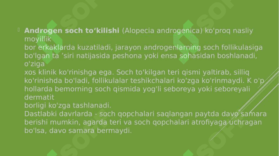 Alopetsiyani zamonaviy davolash ppt 6