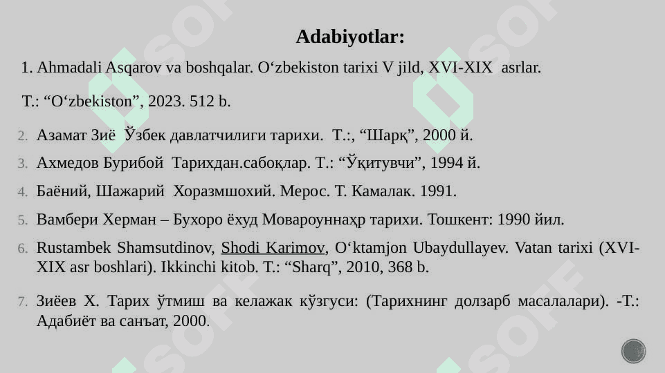 XVII asr ikkinchi yarmi - XIX asr o‘rtalarida Xiva xonligi 3
