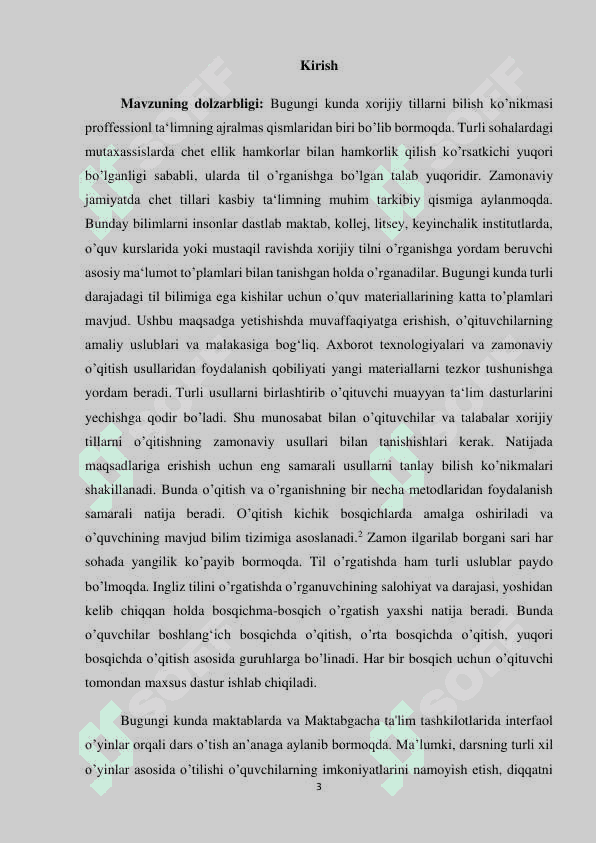 "INGLIZ TILIDA TOG’LAR, TOR DARALAR VA G’ORLARNI O’RGATISH ISHLANMA-LOYIHASI” 3