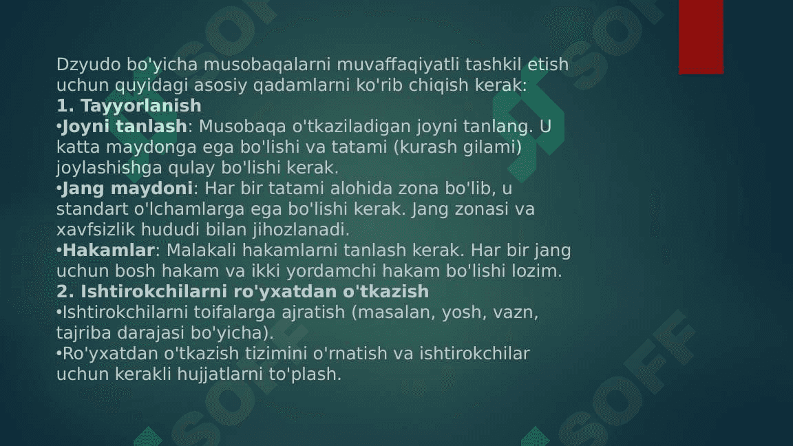 Dzyudo bo'yicha musobaqalar o'tkazish 2
