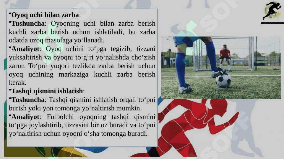Futbol topga zarba berish texnikasini o‘rgatish 4