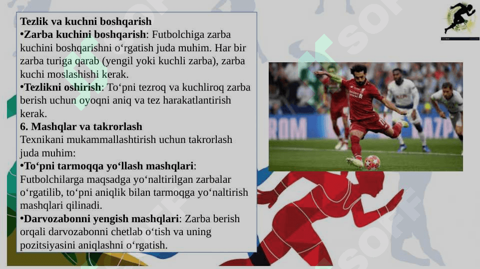 Futbol topga zarba berish texnikasini o‘rgatish 7