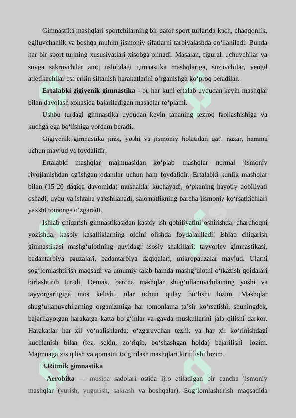 Gimnastikaning sogʻlomlashtiruvchi turlari 5