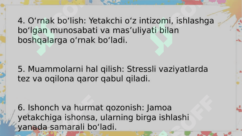 Sport jamoasidagi yetakchilik 4