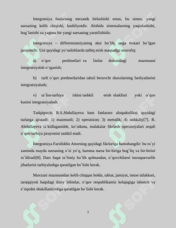 Ona tili o`qitishda integrativ yondashuv 7