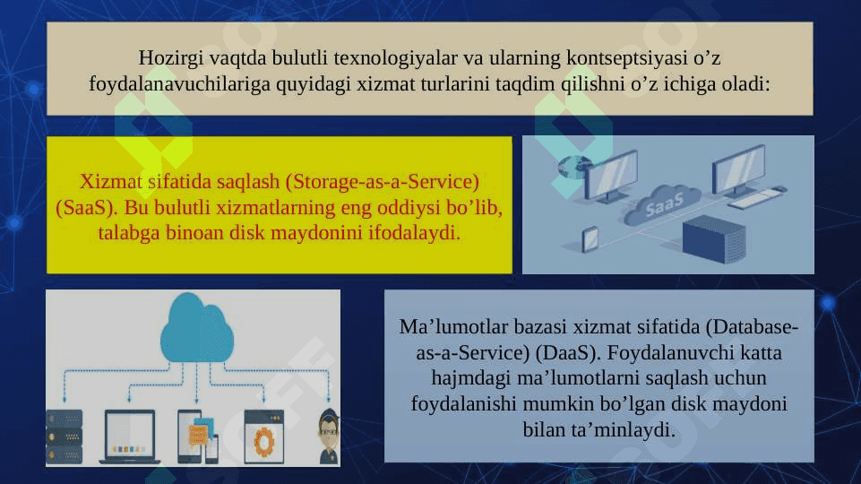 Bulutli yechimlar (SaaS) va bulutli infratuzilmasi (laaS) 4
