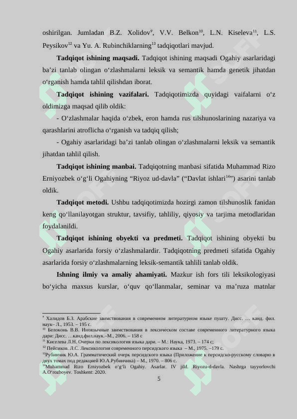 Ogahiy asarlarida forsiy o‘zlashmalar 5