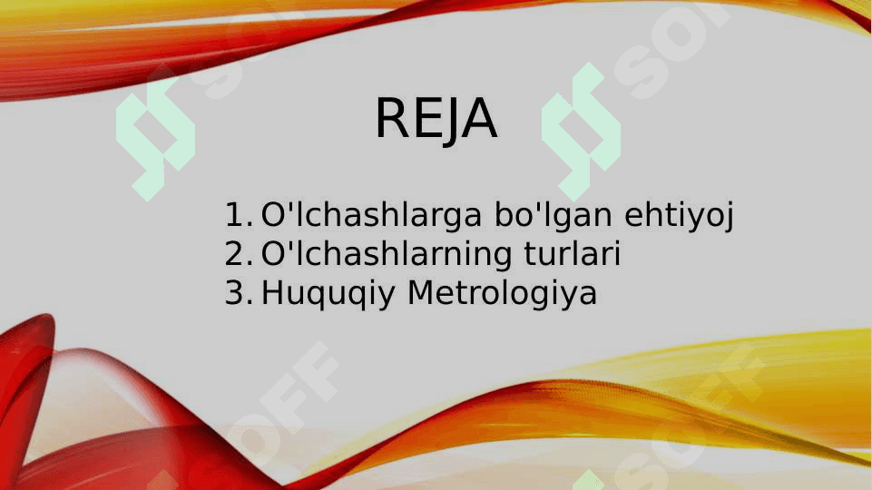 O'lchashlarning nazariy asoslari 2