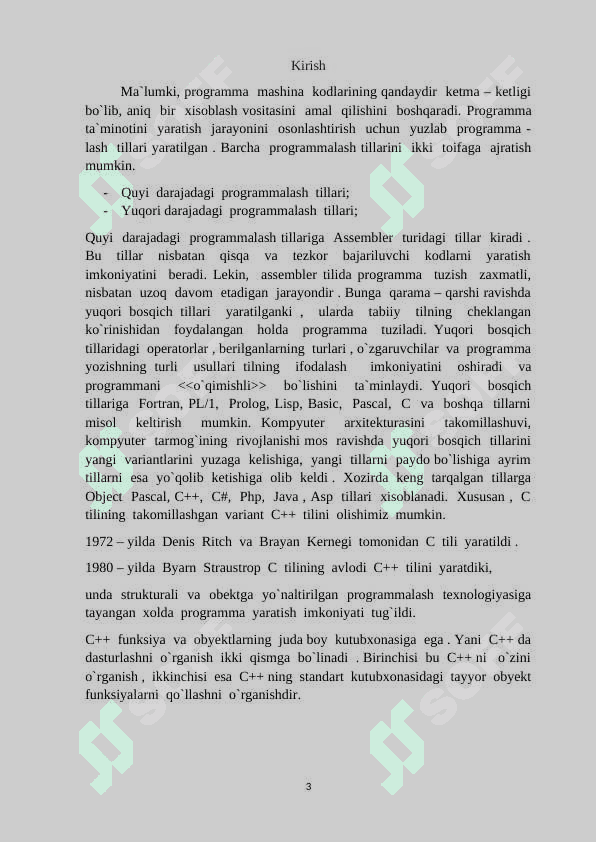 C++ DA BIR  O‘LCHOVLI IKKI O‘LCHOVLI VA DINAMIK MASSIVLAR 3