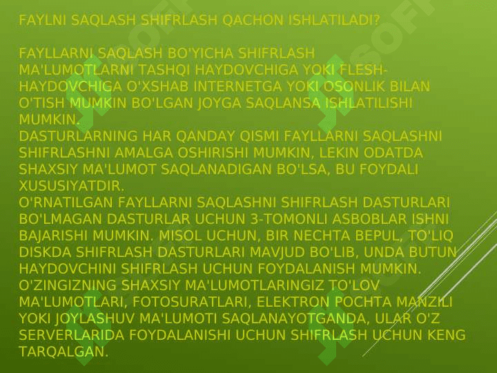 FAYLLARNI HAVFSIZ SAQLASH 4