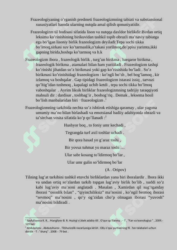 Frazeologiya. Iboralar va ularning turlari 3