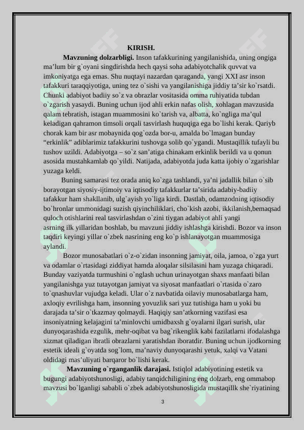 Adabiyotning adabiy–estetik tabiati 3