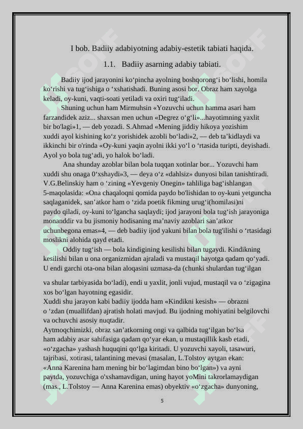 Adabiyotning adabiy–estetik tabiati 5