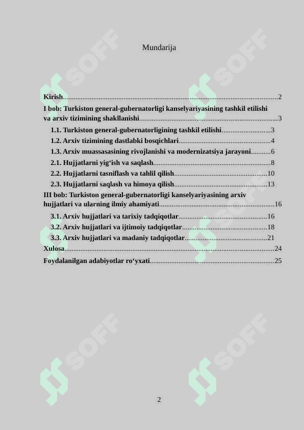 Turkiston general-gubernatorligi Kanselyariyasining arxiv muassasi sifatidagi faoliyati.” 2